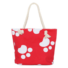 Load image into Gallery viewer, Premium Dog Cat Puppy Kitty Animal Paws Print Cotton Canvas Tote Shoulder Bag Handbag