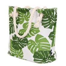 Load image into Gallery viewer, Premium Large Leaves Print Cotton Canvas Tote Shoulder Bag Handbag