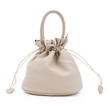 Load image into Gallery viewer, Premium Soft Vegan Leather Top Handle Bucket Bag Handbag Shoulder Crossbody