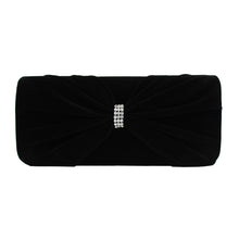 Load image into Gallery viewer, Elegant Rhinestone Bow Front Velvet Clutch Evening Bag Handbag -Diff Colors