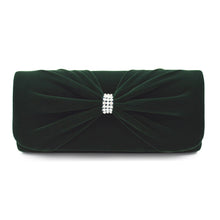 Load image into Gallery viewer, Elegant Rhinestone Bow Front Velvet Clutch Evening Bag Handbag -Diff Colors
