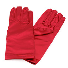 Load image into Gallery viewer, Premium Solid Color Wrist Length Short Satin Wedding Party Prom Bridal Gloves