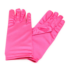 Load image into Gallery viewer, Premium Solid Color Wrist Length Short Satin Wedding Party Prom Bridal Gloves