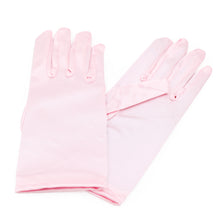 Load image into Gallery viewer, Premium Solid Color Wrist Length Short Satin Wedding Party Prom Bridal Gloves