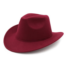 Load image into Gallery viewer, Men Women Classic Solid Color Felt Fedora Panama Cowgirl Cowboy Hat