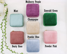 Load image into Gallery viewer, Italian Velvet Small Travel Jewelry Box Organizer Case Portable Storage