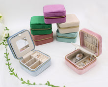 Load image into Gallery viewer, Italian Velvet Small Travel Jewelry Box Organizer Case Portable Storage