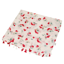 Load image into Gallery viewer, Premium Cherry Print Cotton Blend Tassel Scarf Wrap