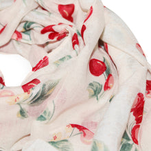 Load image into Gallery viewer, Premium Cherry Print Cotton Blend Tassel Scarf Wrap