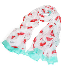 Load image into Gallery viewer, Premium Watermelon Print Cotton Blend Scarf Wrap