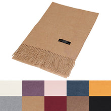 Load image into Gallery viewer, Premium Classic Unisex Solid Plain Cashmere Feel Fringed Scarf Wrap
