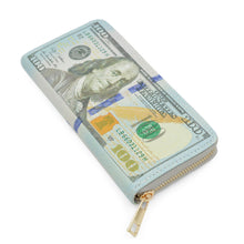 Load image into Gallery viewer, Premium Currency Money Print PU Leather Zip Around Wallet