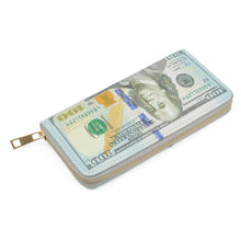 Load image into Gallery viewer, Premium Currency Money Print PU Leather Zip Around Wallet