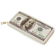 Load image into Gallery viewer, Premium Currency Money Print PU Leather Zip Around Wallet