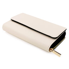Load image into Gallery viewer, Premium Saffiano Vegan PU Leather Flap Wallet Zip Around Clutch Phone Organizer