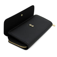 Load image into Gallery viewer, Premium Saffiano Vegan PU Leather Flap Wallet Zip Around Clutch Phone Organizer