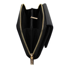 Load image into Gallery viewer, Premium Saffiano Vegan PU Leather Flap Wallet Zip Around Clutch Phone Organizer