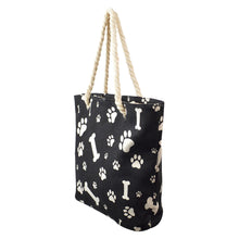 Load image into Gallery viewer, Premium Dog Cat Puppy Kitty Animal Paws & Bones Print Canvas Tote Shoulder Bag Handbag - Diff Colors