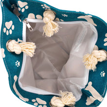 Load image into Gallery viewer, Premium Dog Cat Puppy Kitty Animal Paws & Bones Print Canvas Tote Shoulder Bag Handbag - Diff Colors