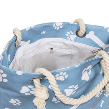 Load image into Gallery viewer, Premium Dog Cat Puppy Kitty Animal Paws & Bones Print Canvas Tote Shoulder Bag Handbag - Diff Colors