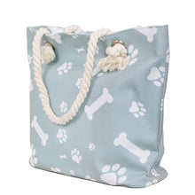 Load image into Gallery viewer, Premium Dog Cat Puppy Kitty Animal Paws & Bones Print Canvas Tote Shoulder Bag Handbag - Diff Colors