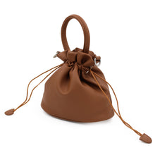 Load image into Gallery viewer, Premium Soft Vegan Leather Top Handle Bucket Bag Handbag Shoulder Crossbody