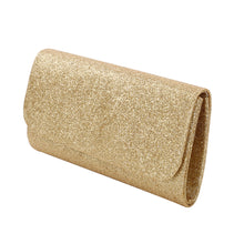 Load image into Gallery viewer, Premium Small Metallic Glitter Flap Clutch Evening Bag Handbag