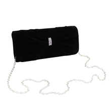 Load image into Gallery viewer, Elegant Rhinestone Bow Front Velvet Clutch Evening Bag Handbag -Diff Colors