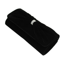Load image into Gallery viewer, Elegant Rhinestone Bow Front Velvet Clutch Evening Bag Handbag -Diff Colors