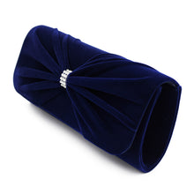 Load image into Gallery viewer, Elegant Rhinestone Bow Front Velvet Clutch Evening Bag Handbag -Diff Colors