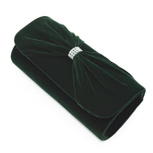 Load image into Gallery viewer, Elegant Rhinestone Bow Front Velvet Clutch Evening Bag Handbag -Diff Colors