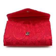Load image into Gallery viewer, Premium Lace Paisley Floral Fabric Satin Envelope Flap Clutch Evening Bag