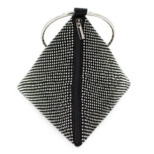 Load image into Gallery viewer, Rhinestone Mesh Triangle Pyramid Clutch Full Crystal Soft Wristlet Handbag