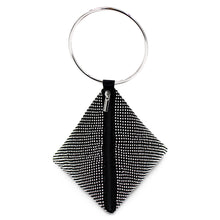 Load image into Gallery viewer, Rhinestone Mesh Triangle Pyramid Clutch Full Crystal Soft Wristlet Handbag