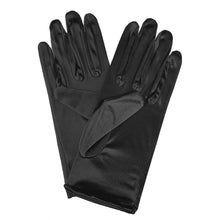 Load image into Gallery viewer, Premium Solid Color Wrist Length Short Satin Wedding Party Prom Bridal Gloves
