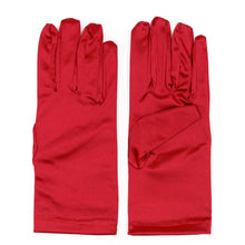 Load image into Gallery viewer, Premium Solid Color Wrist Length Short Satin Wedding Party Prom Bridal Gloves