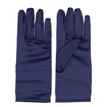 Load image into Gallery viewer, Premium Solid Color Wrist Length Short Satin Wedding Party Prom Bridal Gloves