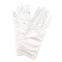 Load image into Gallery viewer, Premium Solid Color Wrist Length Short Satin Wedding Party Prom Bridal Gloves