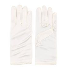 Load image into Gallery viewer, Premium Solid Color Wrist Length Short Satin Wedding Party Prom Bridal Gloves