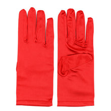 Load image into Gallery viewer, Premium Solid Color Wrist Length Short Satin Wedding Party Prom Bridal Gloves