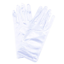 Load image into Gallery viewer, Premium Solid Color Wrist Length Short Satin Wedding Party Prom Bridal Gloves