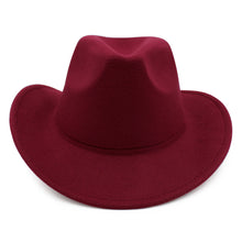 Load image into Gallery viewer, Men Women Classic Solid Color Felt Fedora Panama Cowgirl Cowboy Hat