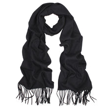 Load image into Gallery viewer, Premium Classic Unisex Solid Plain Cashmere Feel Fringed Scarf Wrap