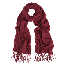 Load image into Gallery viewer, Premium Classic Unisex Solid Plain Cashmere Feel Fringed Scarf Wrap