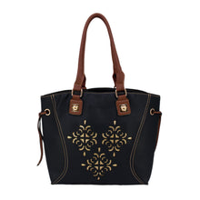 Load image into Gallery viewer, Premium Soft Glitter Floral Satchel Top Handle Tote Bag Handbag