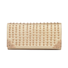 Load image into Gallery viewer, Premium Large PU Leather Studded Front Flap Clutch Bag Handbag