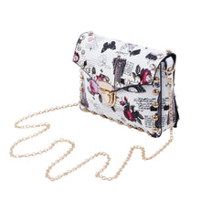 Load image into Gallery viewer, Small London Paris City Print Rhinestone Studded Crossbody Saddle Shoulder Bag Handbag Clutch