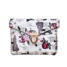 Load image into Gallery viewer, Small London Paris City Print Rhinestone Studded Crossbody Saddle Shoulder Bag Handbag Clutch