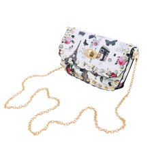 Load image into Gallery viewer, Small London Paris City Print Rhinestone Rounded Crossbody Saddle Shoulder Bag Handbag Clutch