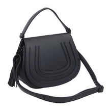 Load image into Gallery viewer, Premium Textured PU Leather Flap Saddle Crossbody Shoulder Bag